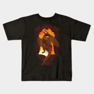 Fire Dragon Border Kids T-Shirt